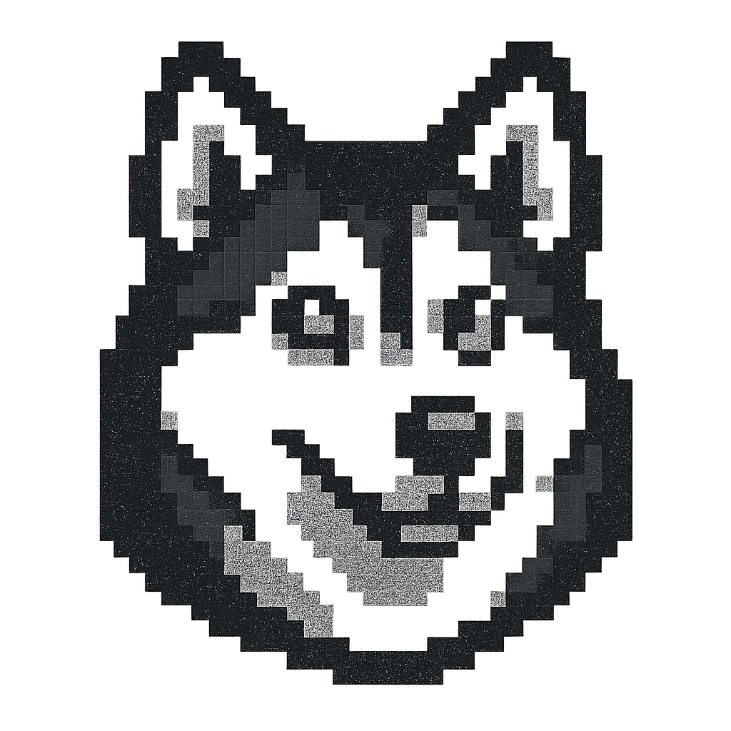 Dog with headphones and brain